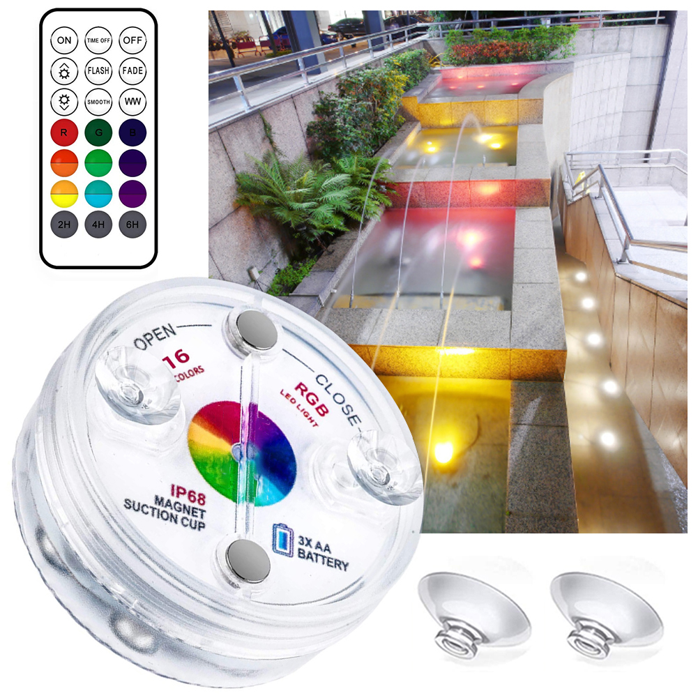 Submersible LED Light 13 LEDs with RF Remote Operated Underwater Lights for Pool