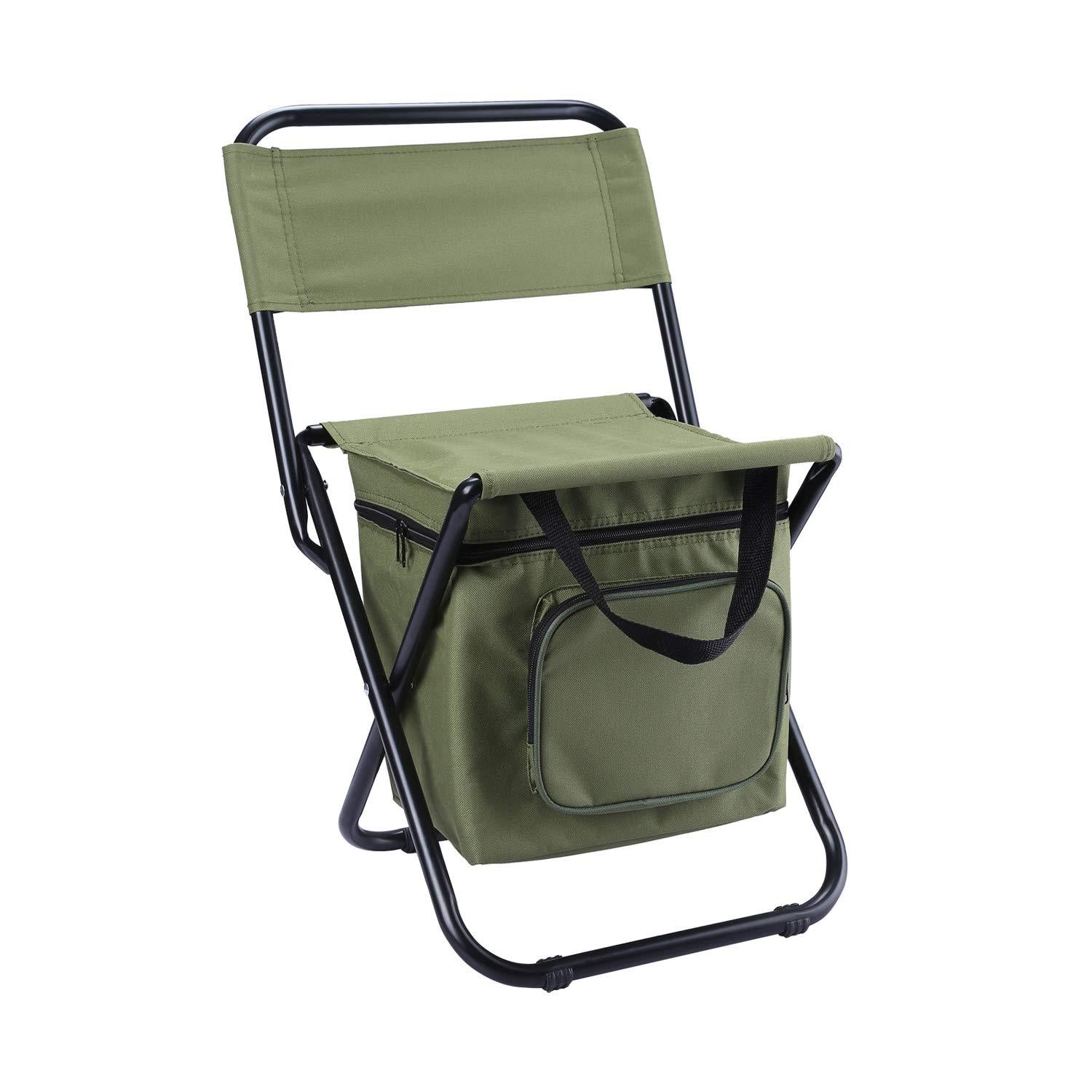 Folding Fishing Chair Backpack Insulation with Cooler Bag Portable