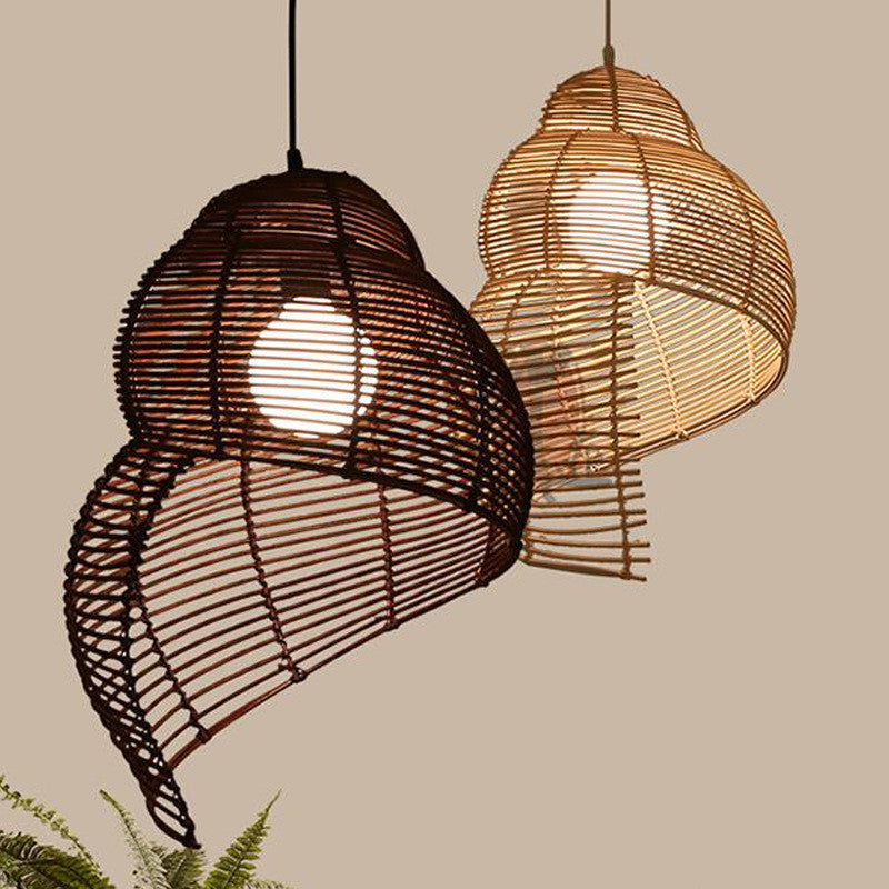 Southeast Asian Vintage Rattan Pendant Lamp - Luxitt