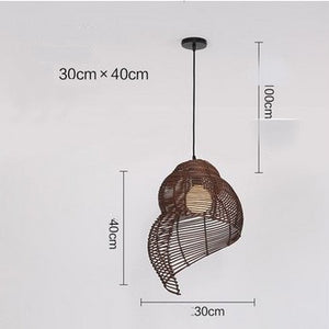 Southeast Asian Vintage Rattan Pendant Lamp - Luxitt