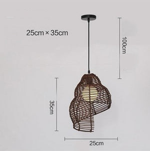 Southeast Asian Vintage Rattan Pendant Lamp - Luxitt