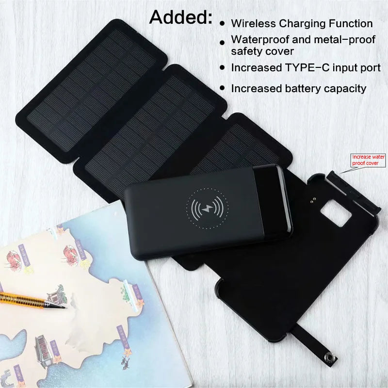 Solar Power Bank Wireless Charger