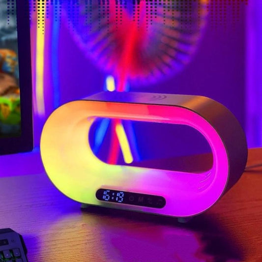 Multi-function 3 In 1 LED Night Light APP Control RGB Atmosphere Desk Lamp Smart Multifunctional Wireless Charger Alarm Clock - Luxitt