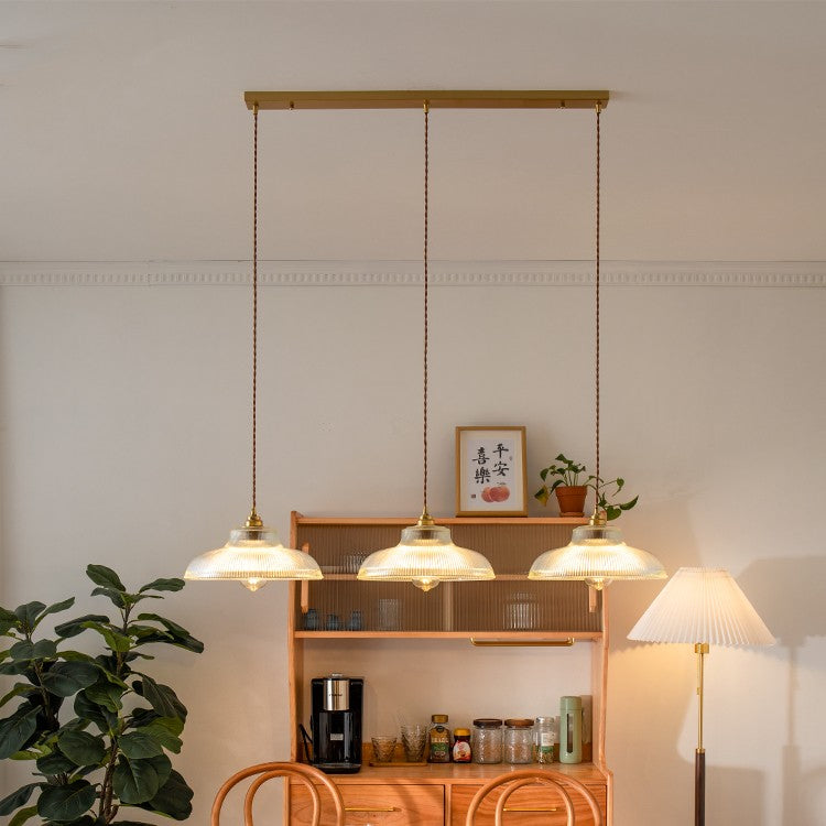 Japanese Retro Brass and Glass Chandelier - Luxitt