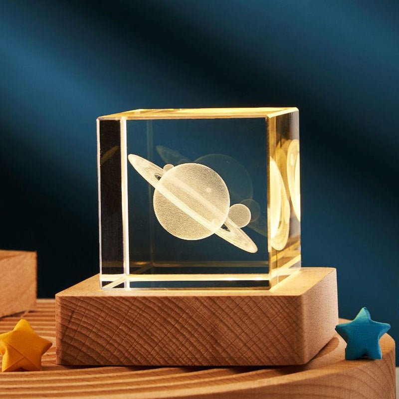 3D Transparent Crystal Cube Desktop Decoration Small Night Lamp - Luxitt