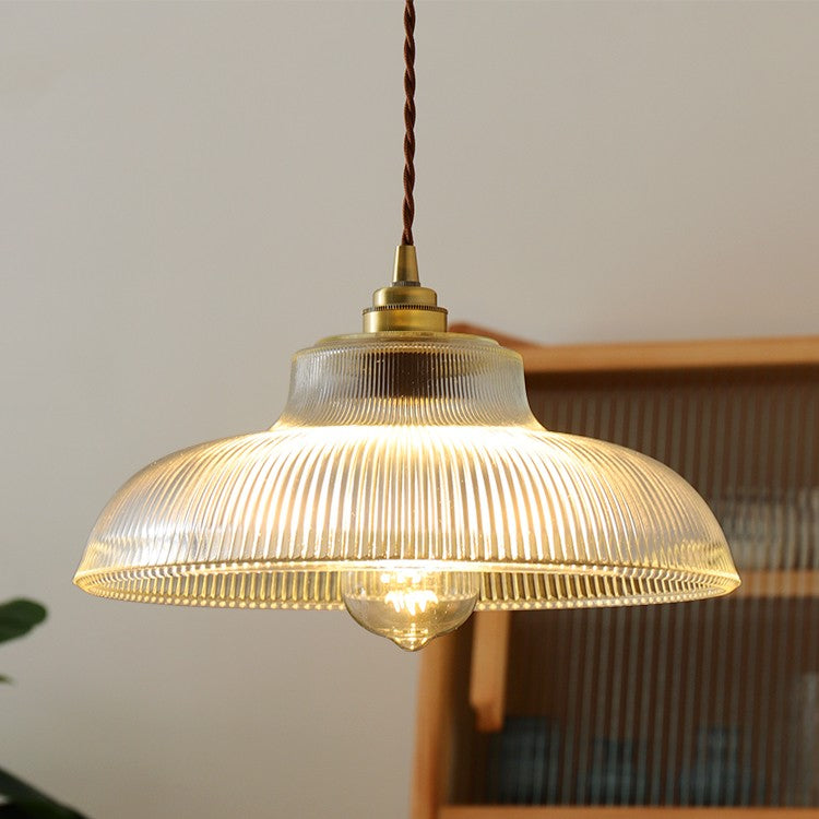 Japanese Retro Brass and Glass Chandelier - Luxitt