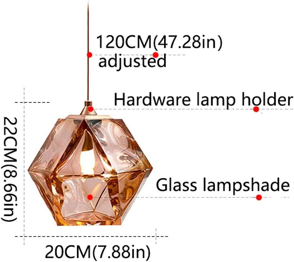 Soot Amber Transparent Glass Pendant Light Metal Droplight Polygonal Suspension Modern Minimalist Ceiling Pendant Lights - Luxitt