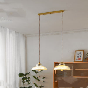 Japanese Retro Brass and Glass Chandelier - Luxitt