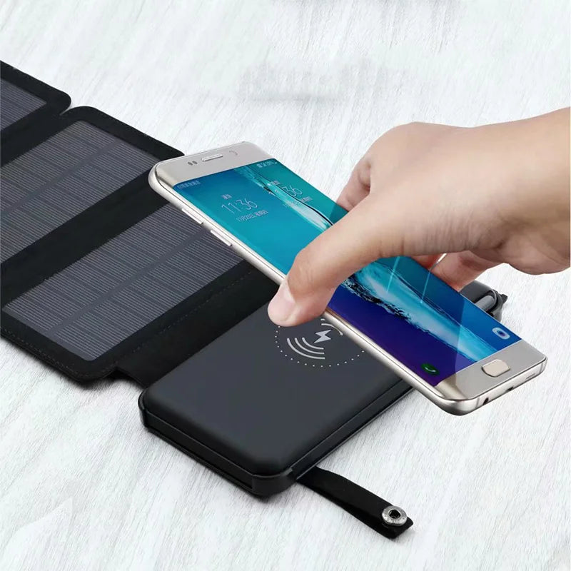 Solar Power Bank Wireless Charger