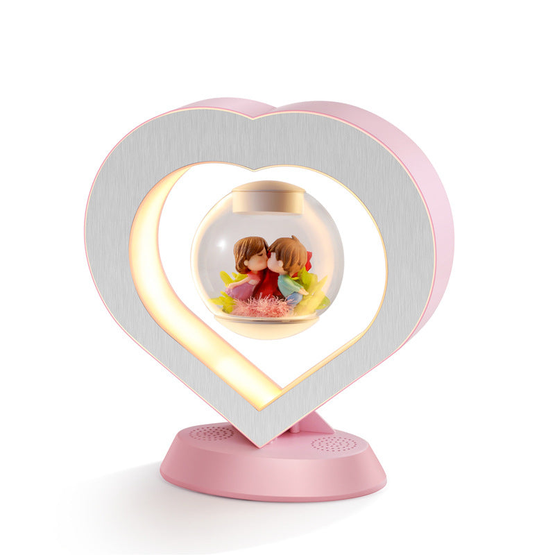 Valentines Day Gift Heart Floating Table LED Night Light Magnetic Levitation Creatives Lamp Desk Lamp Home Decor - Luxitt