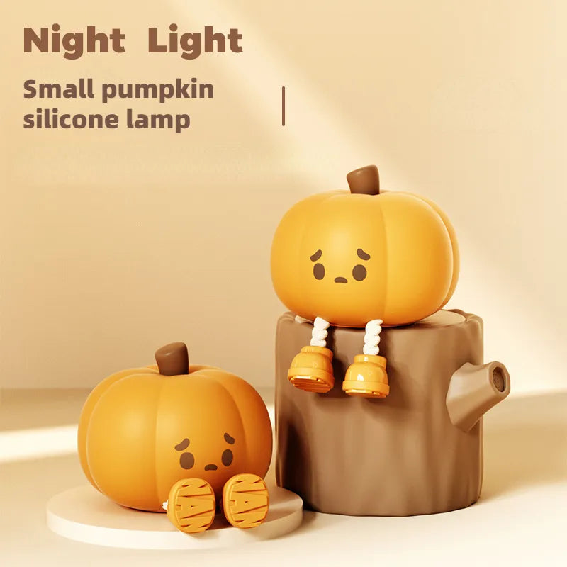 Home Decor Halloween Pumpkin Night Light Cute Soft Silicone Lamp Touch Dimmable Rechargeable Bedside Decor Light Kids Gifts Halloween Decorations - Luxitt