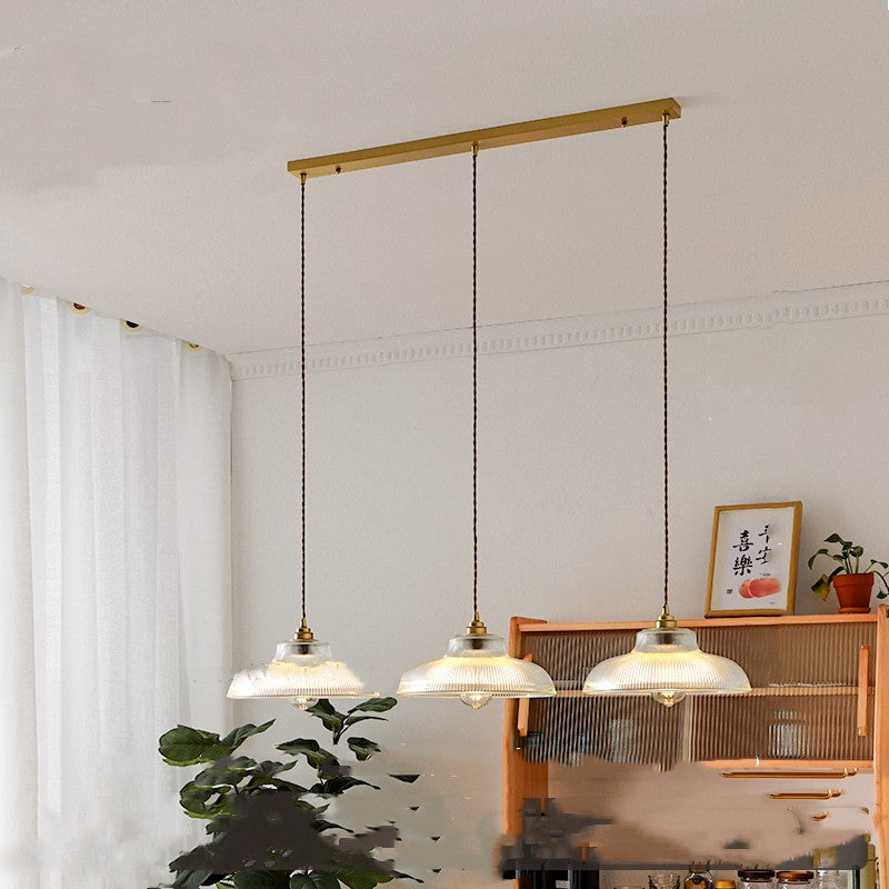 Japanese Retro Brass and Glass Chandelier - Luxitt